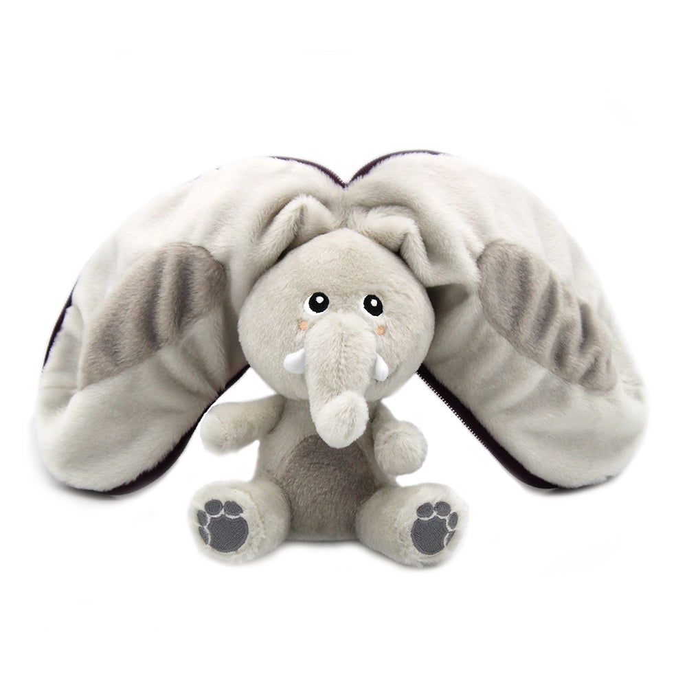 Les Déglingos Flipetz Velvet Peluche Elefante Melanzana 2 in 1