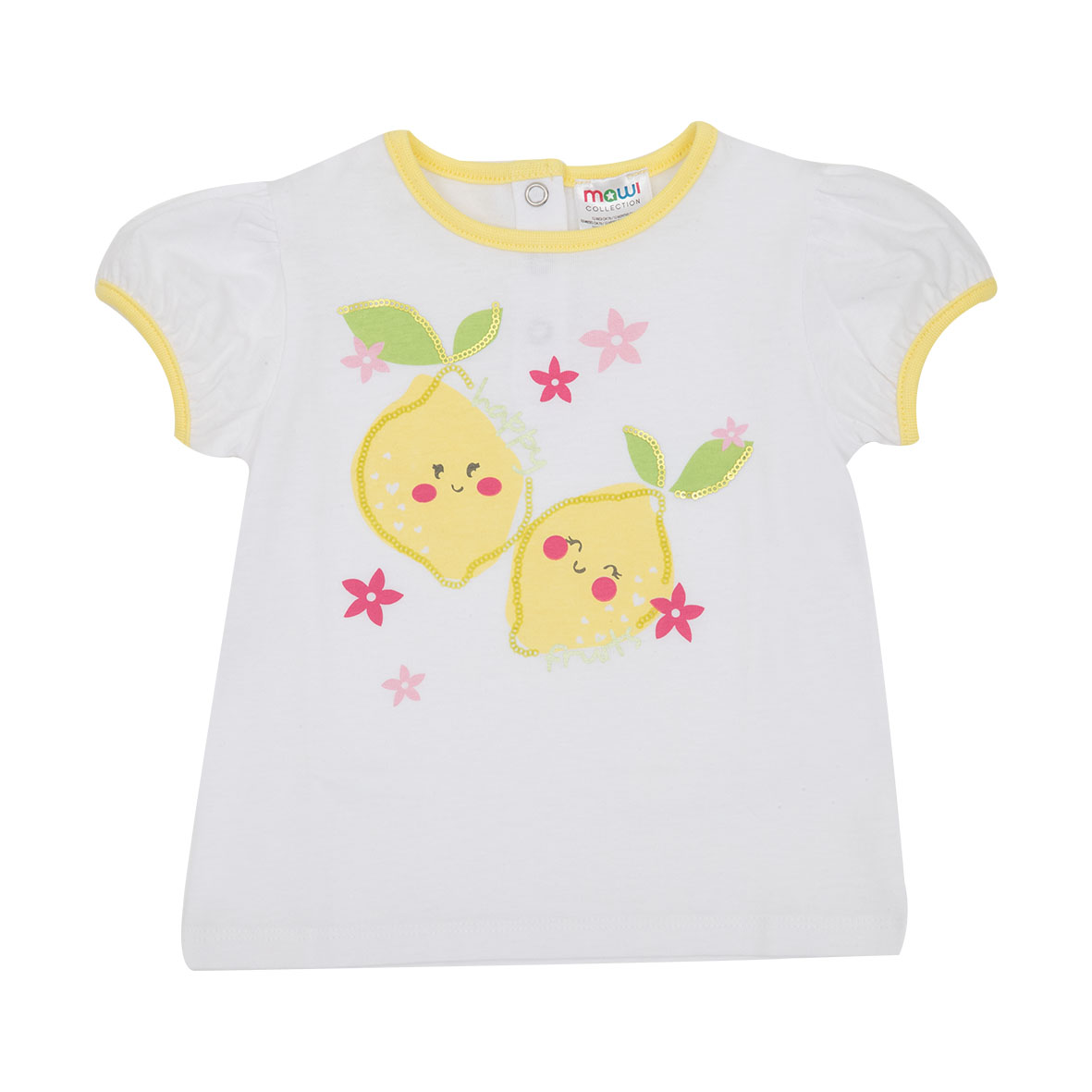 Toys Center Baby Maglietta Bimba Maniche Corte Bianca Limoni