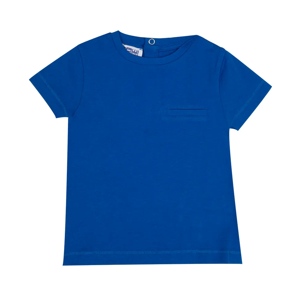 Mawi t-shirt cotone bimbo blu royal con taschino