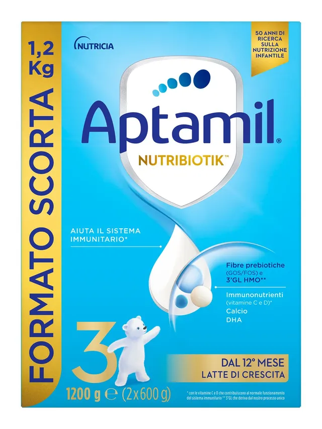 Aptamil Nutribiotik 3 latte crescita polvere 1200 g con GOS-FOS