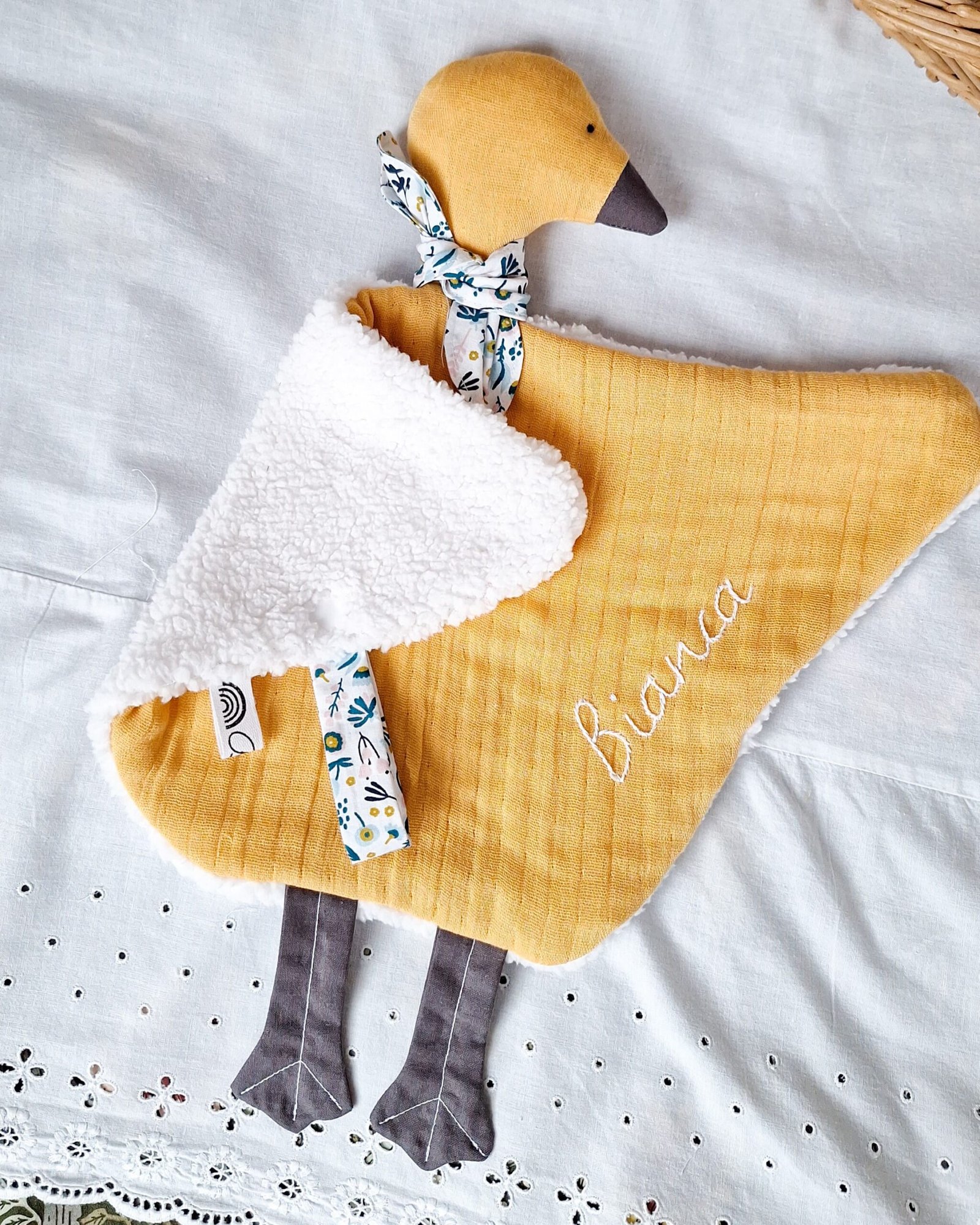 M'Amélie Creations Doudou Paperella Peluche Nanna Personalizzato