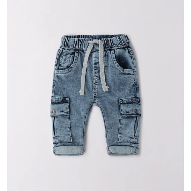 iDO Fake Denim jeans neonato elasticizzato con tasche