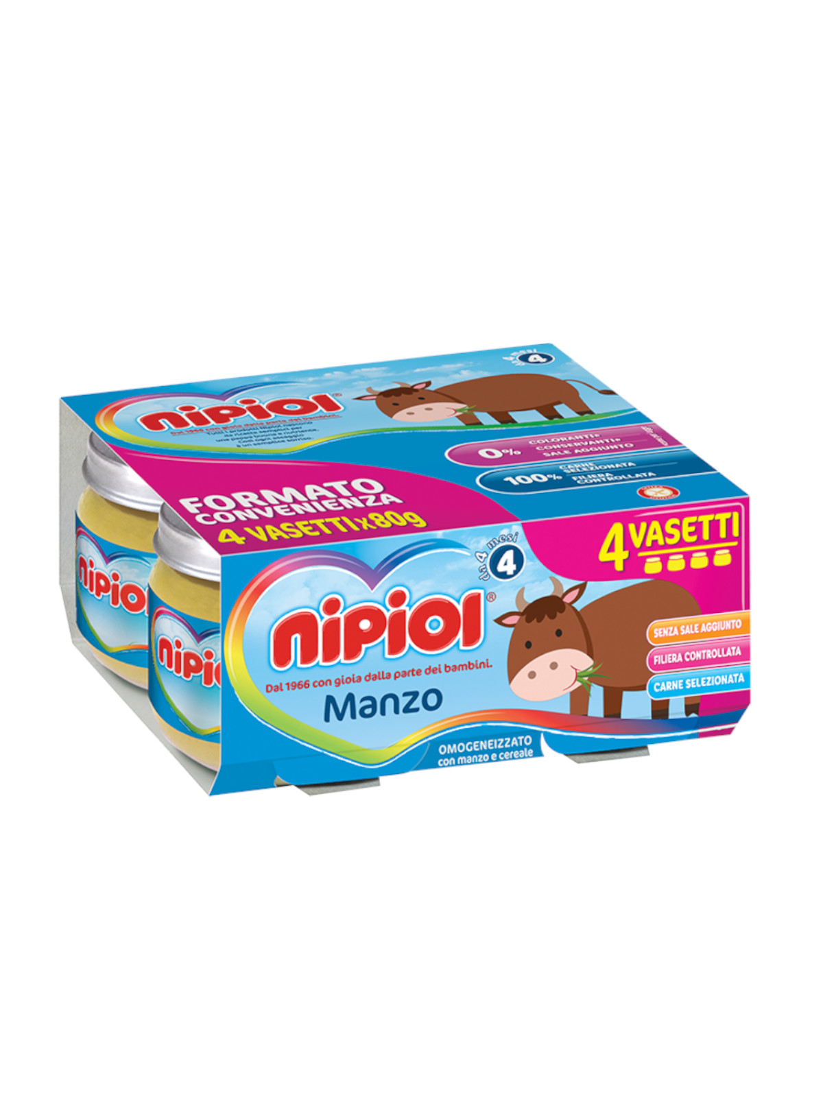 Nipiol omogeneizzato manzo 4x80g dal 4° mese