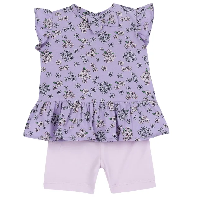 Chicco completo maglietta pantaloncini bimba cotone