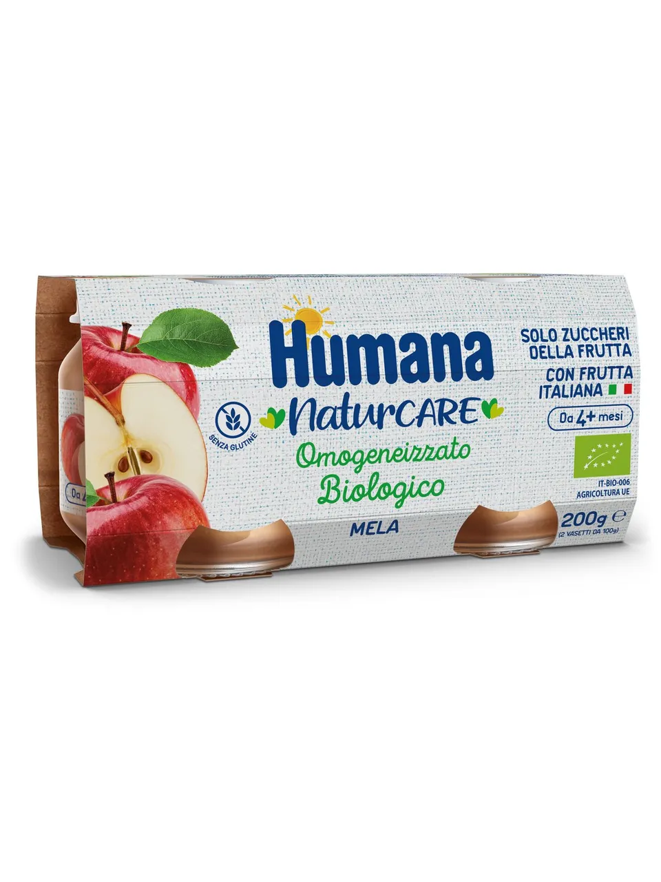 Humana Biologico Mela omogeneizzato 2x100 g senza glutine