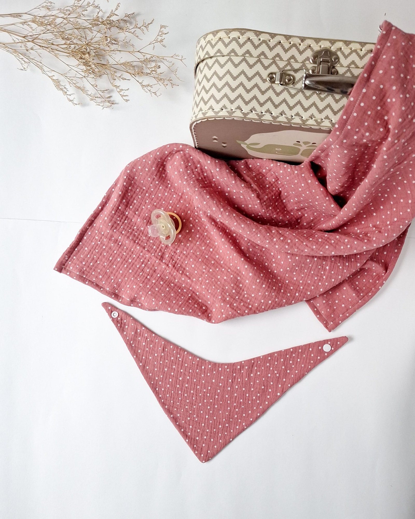 M'Amélie Creations Set Nascita Mussola con bavaglino cotone