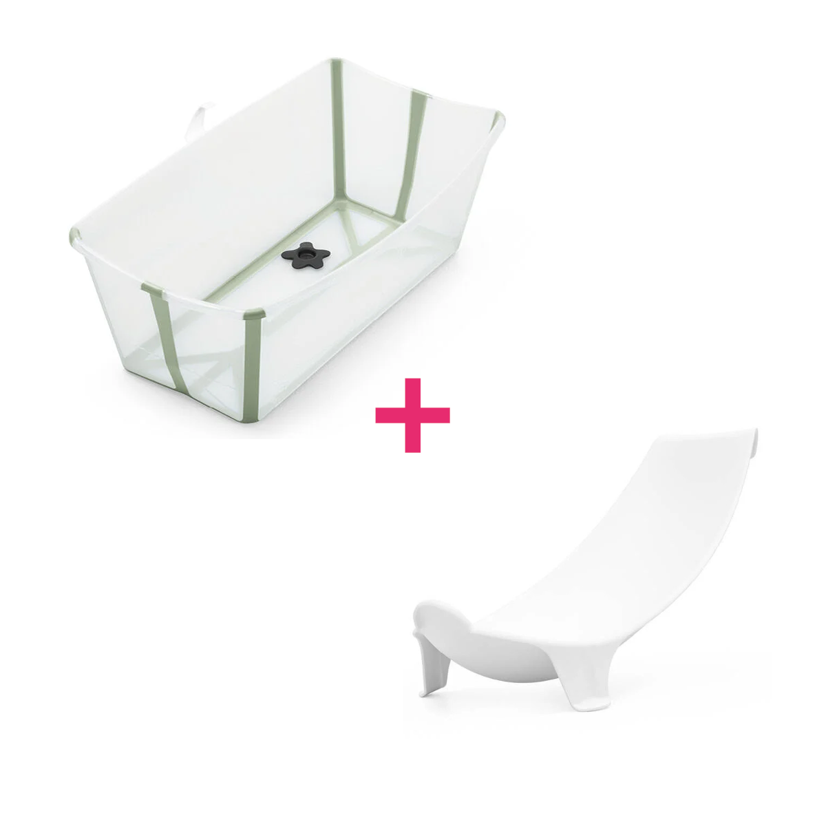 Stokke Flexi Bath vaschetta bagnetto verde con supporto