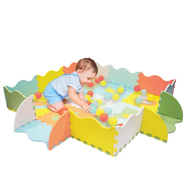Baby Smile Tappeto puzzle activity 9 pezzi con 50 palline 10M+