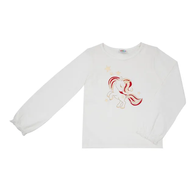 Toys Center Baby Unicorno t-shirt bimba manica lunga bianca