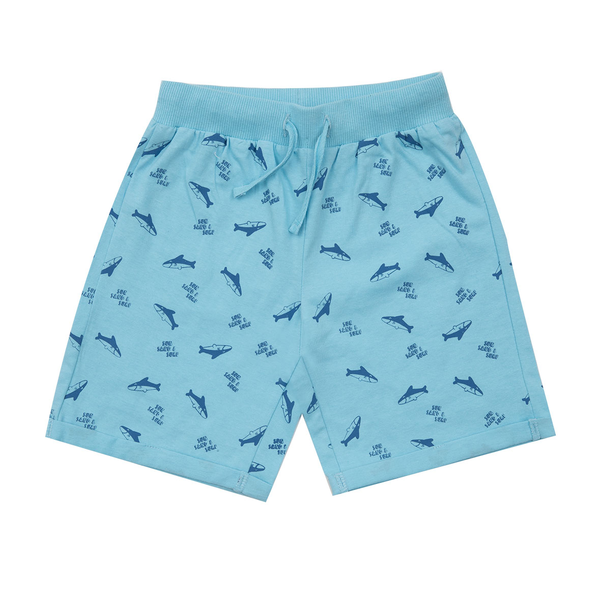 Short bimbo azzurro squalo jersey elastico