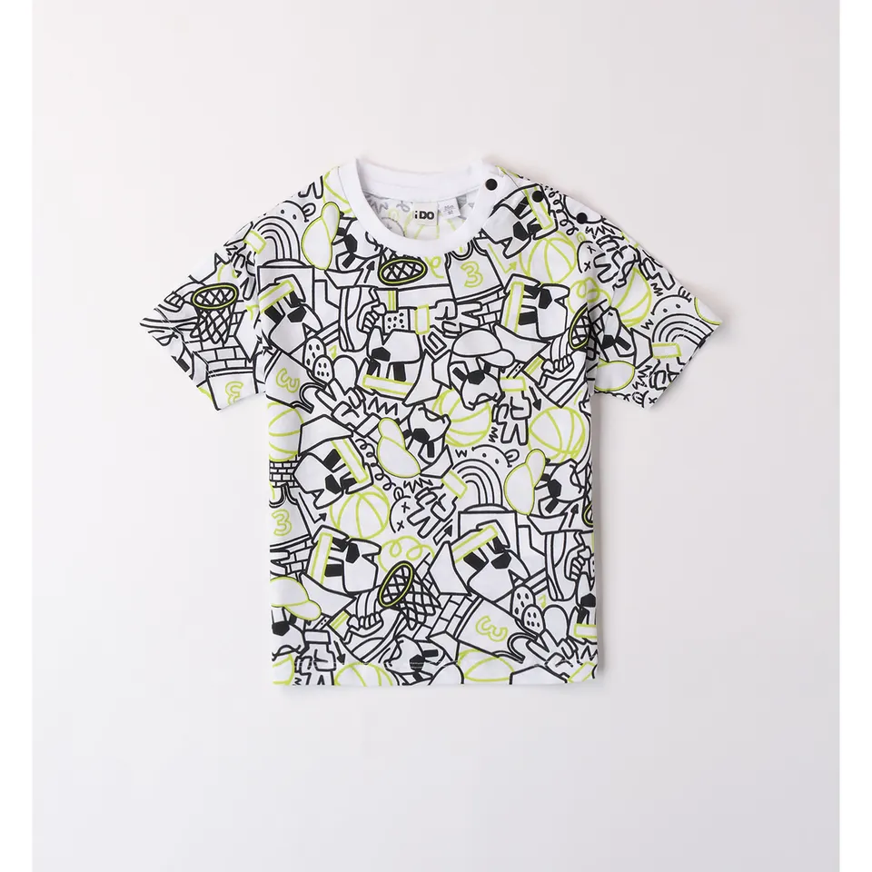iDO t-shirt bambino fantasia allover cotone