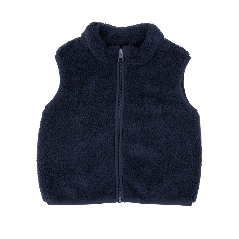 Gilet bimba blu con zip morbido uso quotidiano