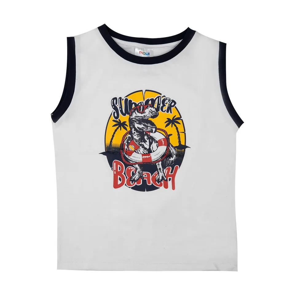 Toys Center Baby canotta bimbo jersey bianca stampa Dino