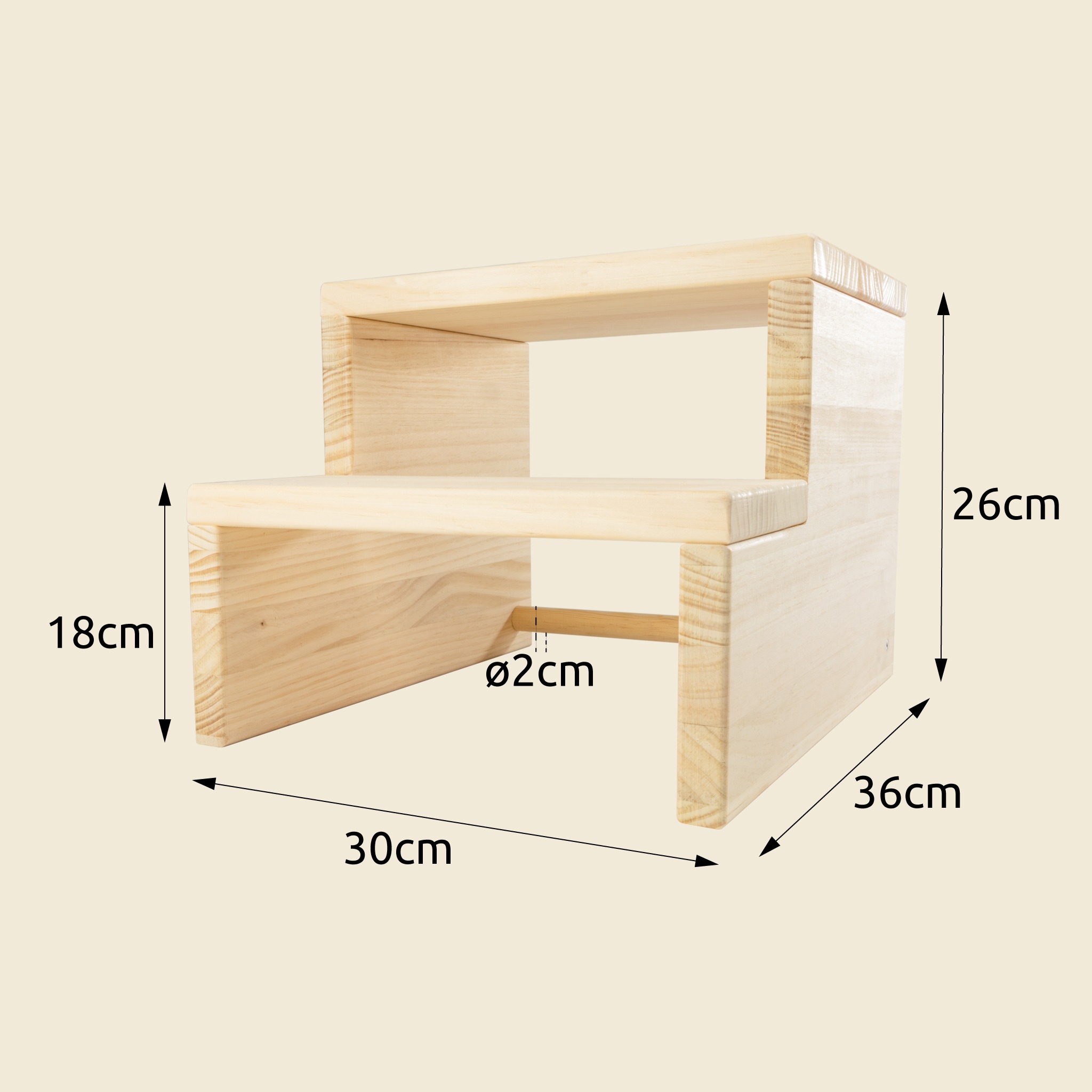 The Dida Sgabello Montessori Pino Naturale 2 Altezze