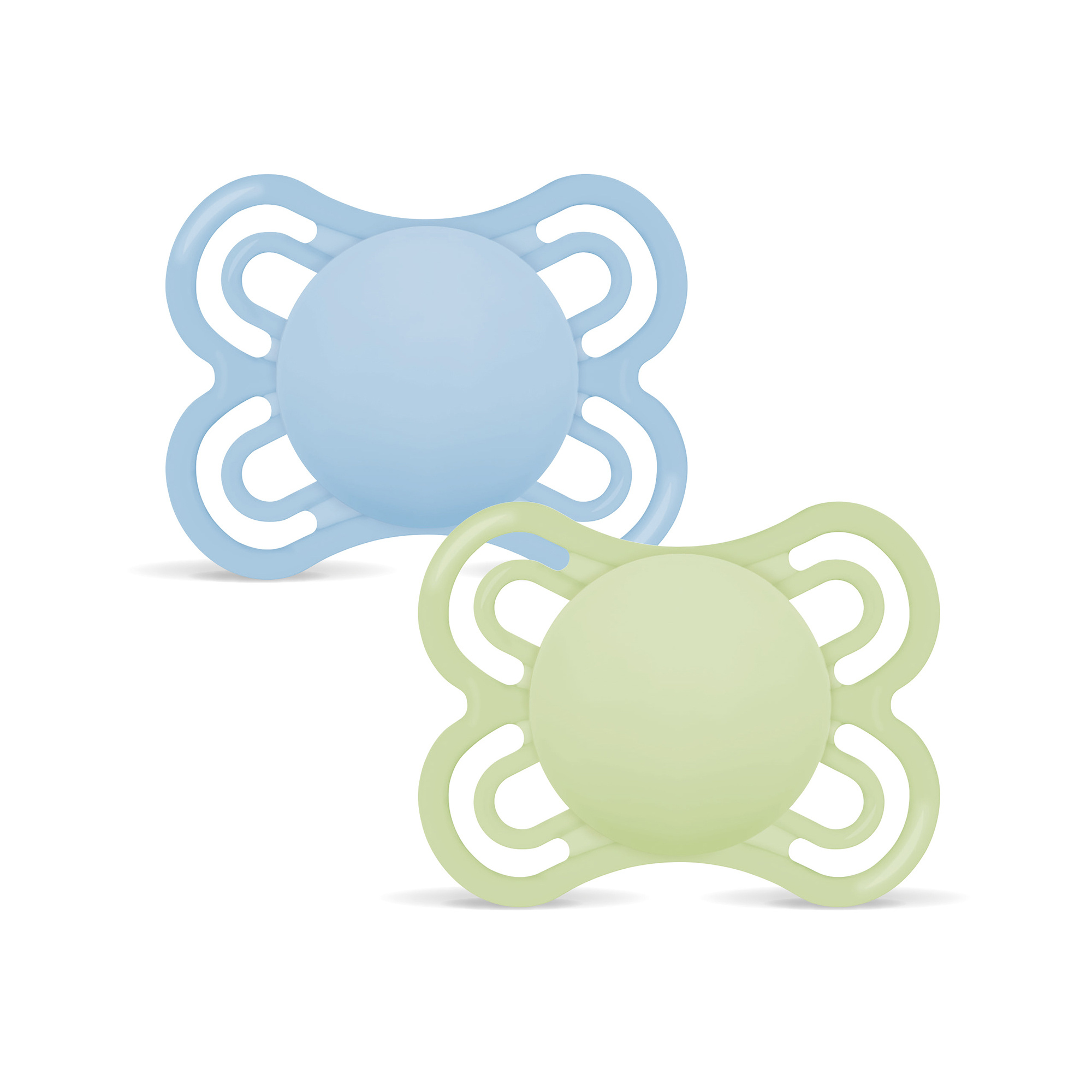 MAM Perfect succhietto 2-6 mesi silicone azzurro verde x2