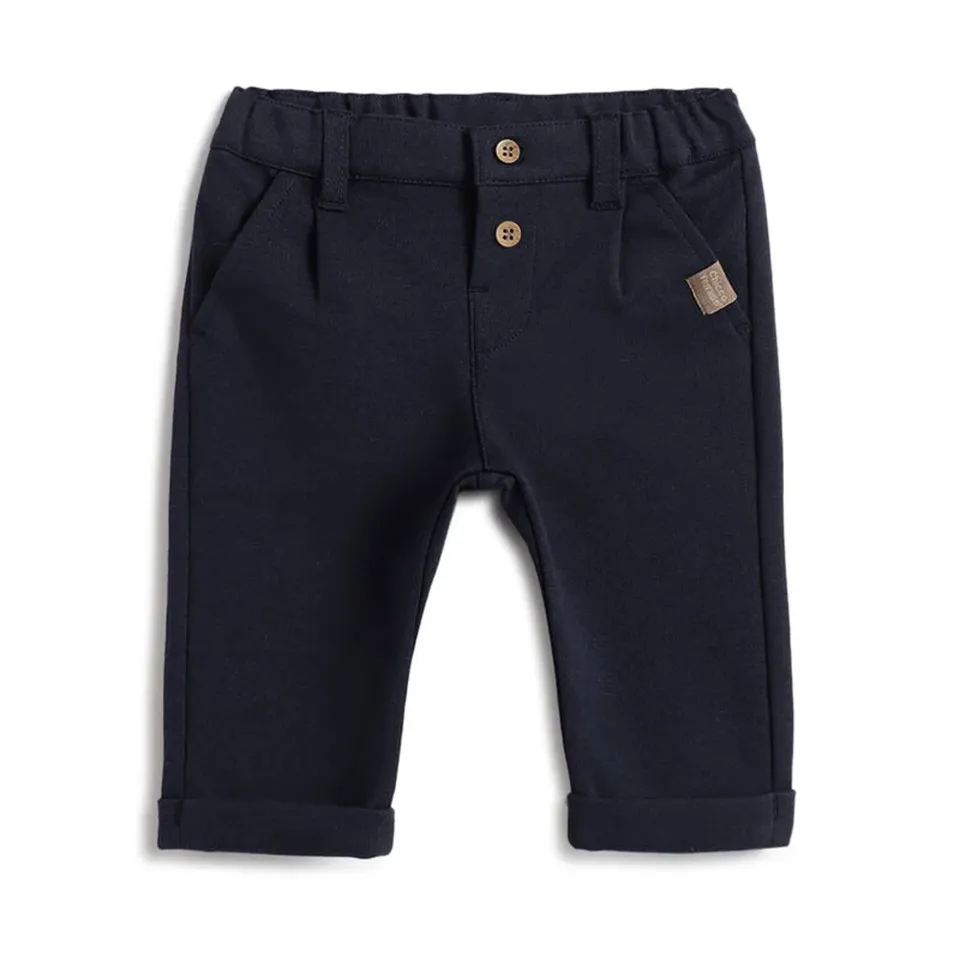 Chicco pantaloni felpa blu chino misto cotone