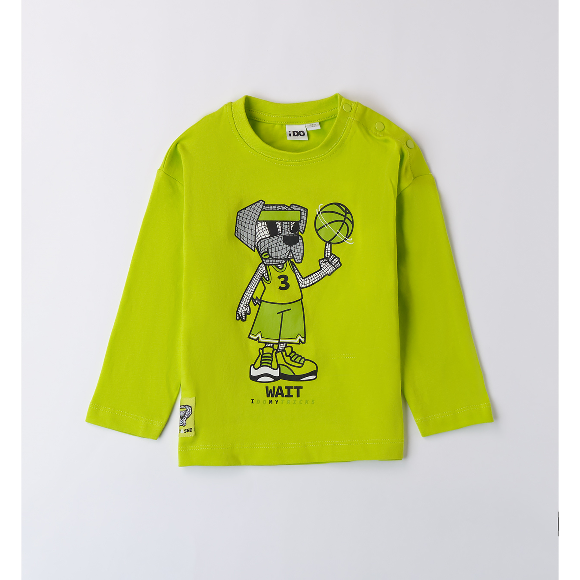 iDO maglia bimbo manica lunga fluo stampa cane box