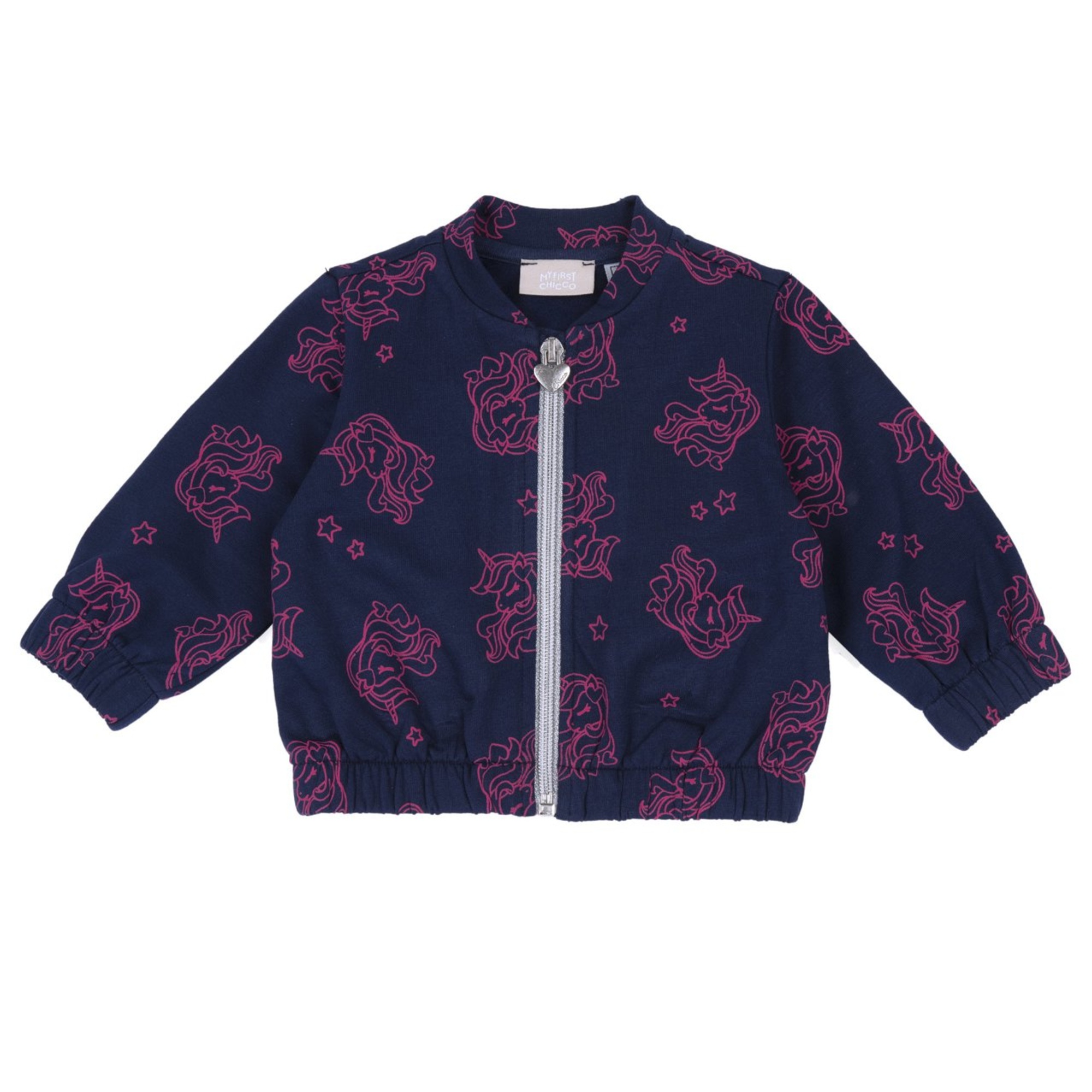 Chicco Cardigan Fleece Blu Unicorno Zip Bimba Cotone
