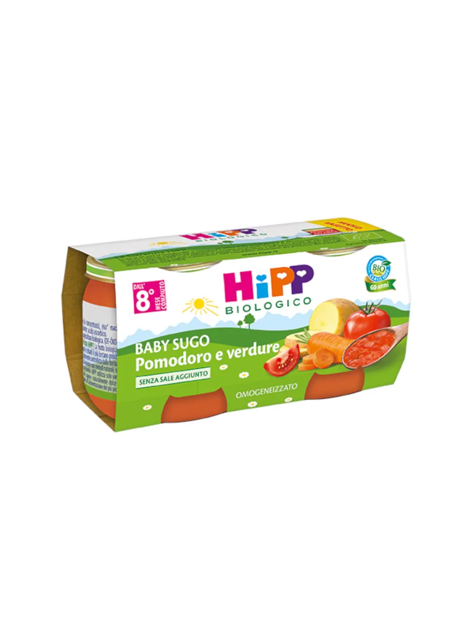 HiPP Sughetti Sugo Pomodoro e Verdure 2x80g Bio