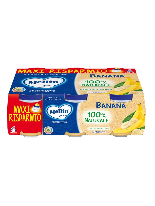 Mellin Omogeneizzato Banana omogeneizzato 6x100 g vitamina C