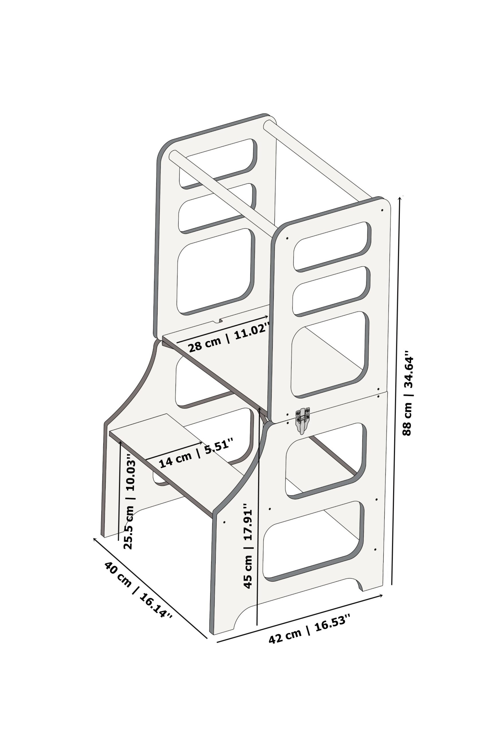 The Dida Montessori Torre Apprendimento legno convertibile