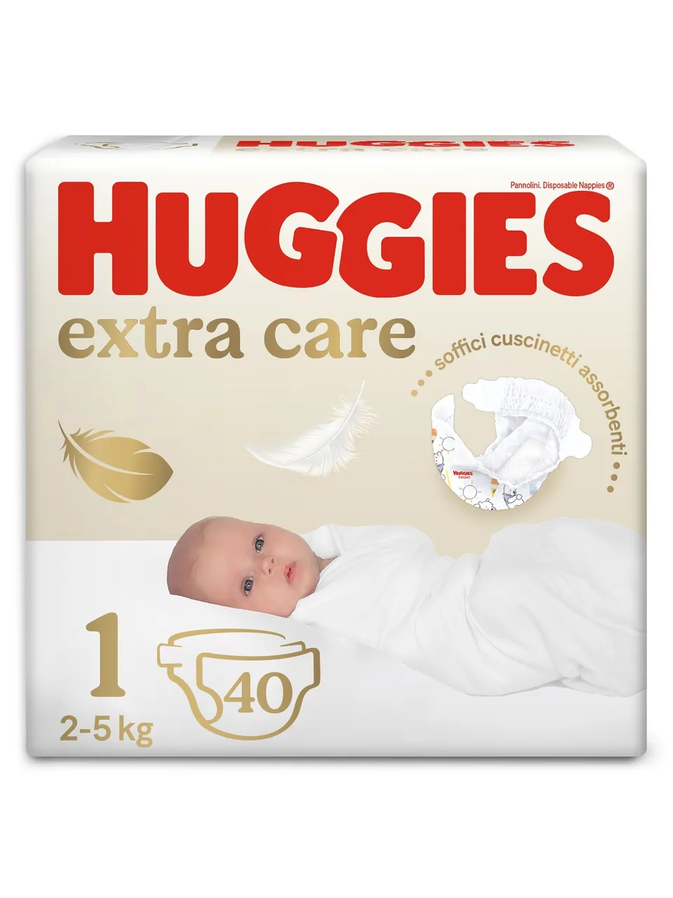Huggies Extra Care Pannolini Taglia 1 2-5 kg 40 pz