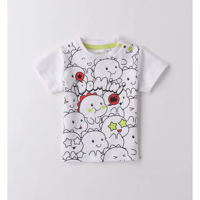 iDO T-shirt Fantasia Dino Maglietta Bimbo Cotone 1-24 Mesi