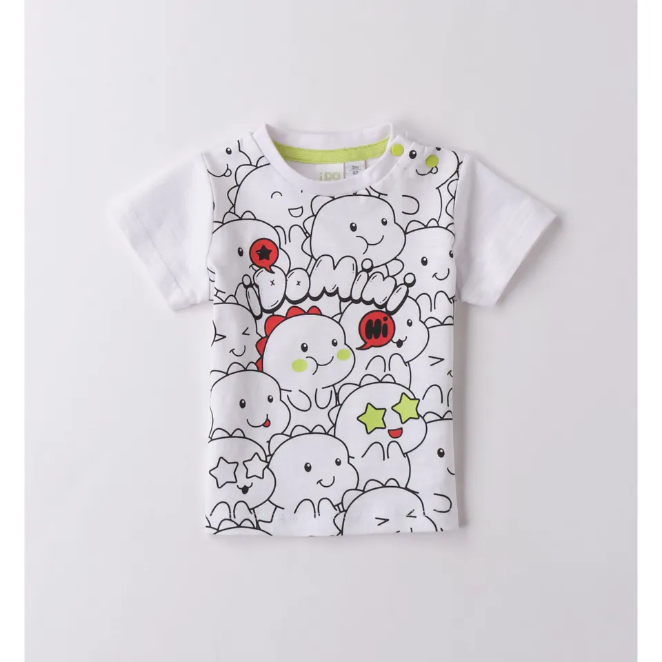 iDO T-shirt Fantasia Dino Maglietta Bimbo Cotone 1-24 Mesi