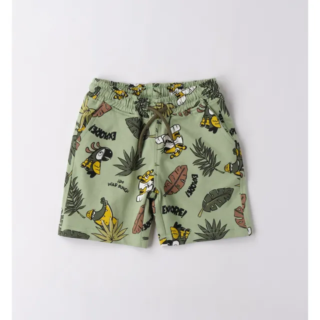 iDO Jungle short bimbo cotone fantasia al ginocchio