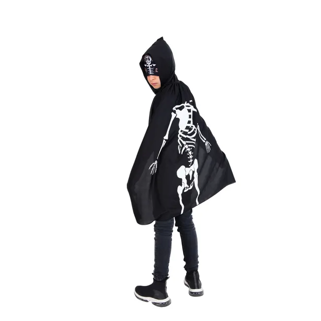 Costume Halloween Scheletro Bambino 3-8 Anni Mantello