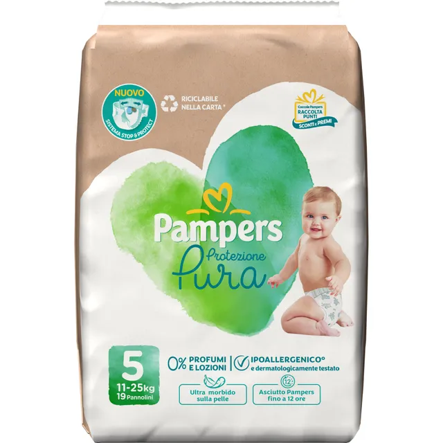 Pampers Protezione Pura Pannolini Junior 5 19 pezzi