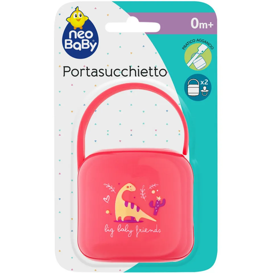 Neo Baby Dino Rosa portasucchietto 2 posti con manico