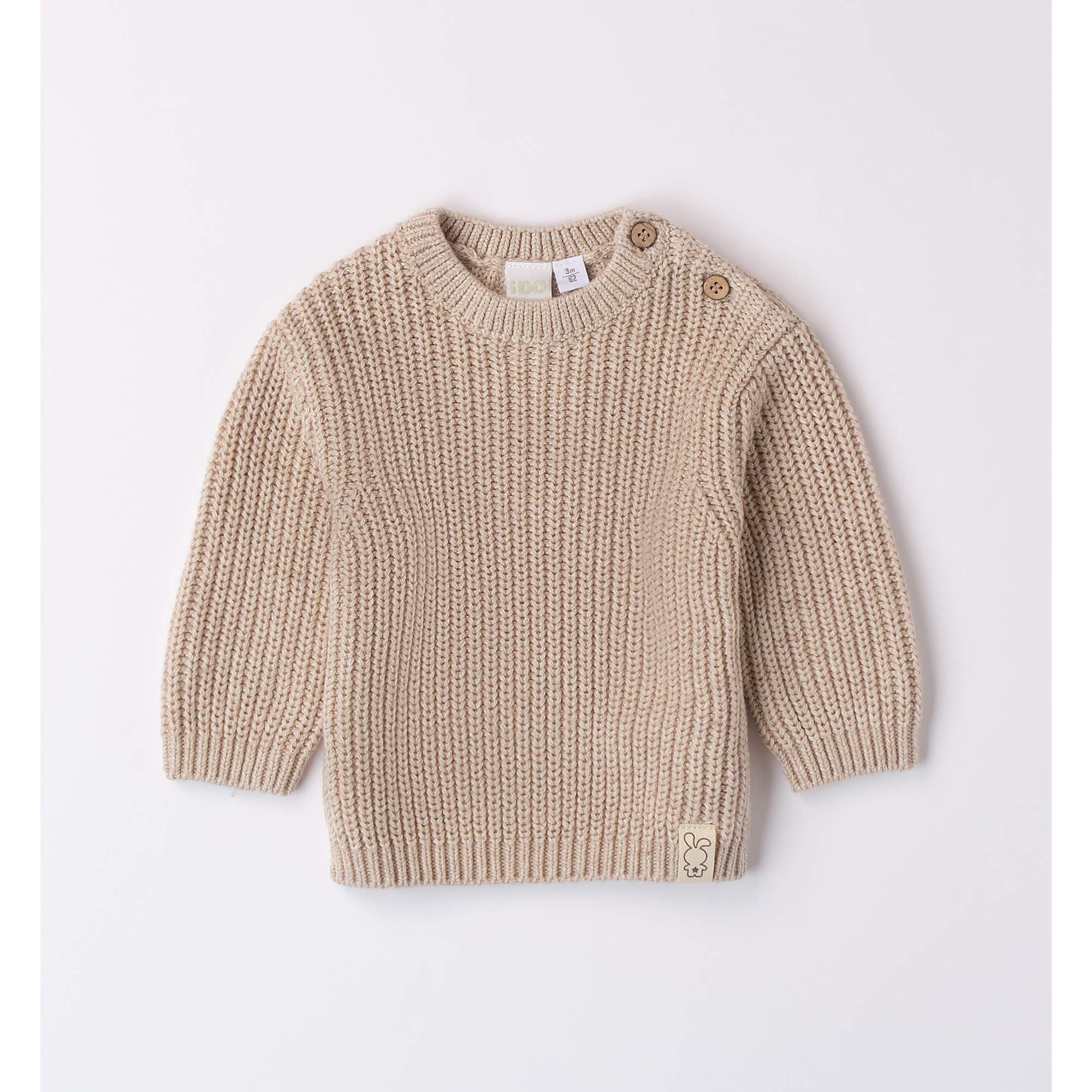 iDO maglioncino tricot beige in cotone e lana
