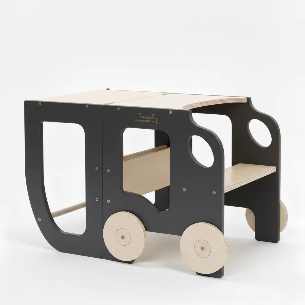 The Dida Torre Apprendimento Convertibile sgabello legno nero