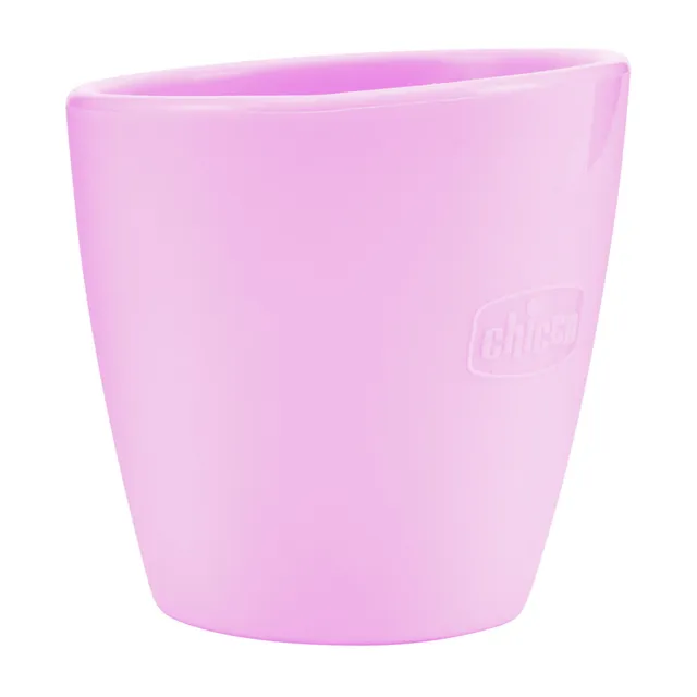 Chicco Bicchiere Silicone Rosa Bordo Inclinato
