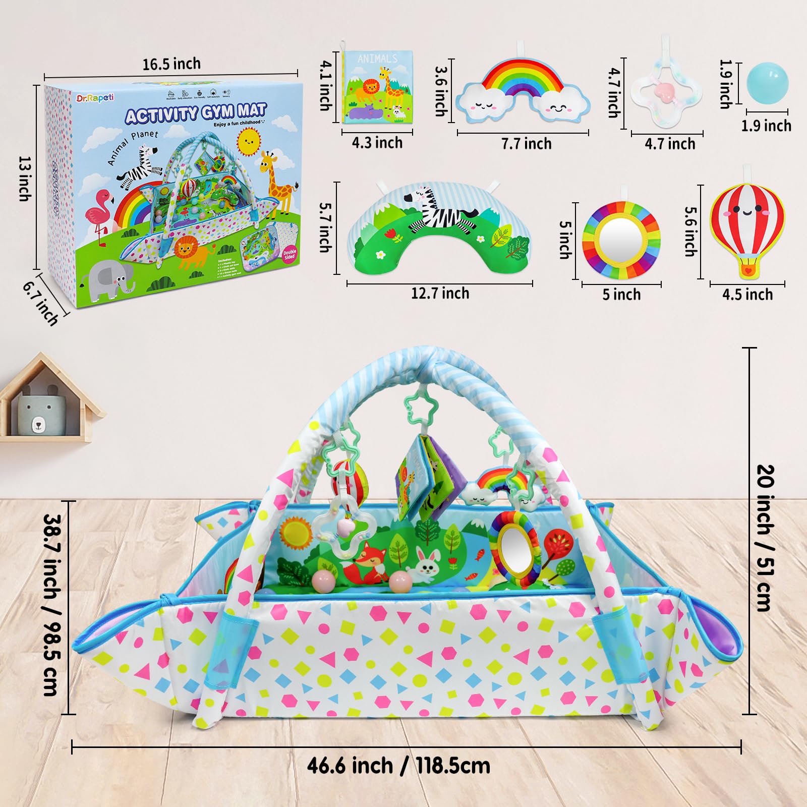 Dr.Rapeti Palestrina tappeto gioco 47x40 pollici con arco