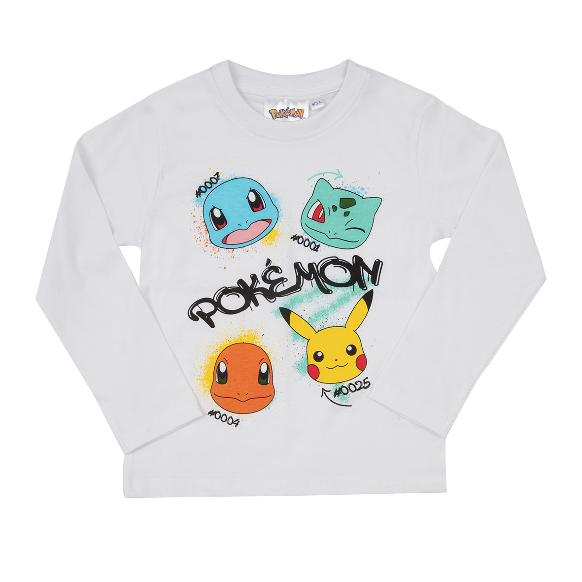 Pokémon Maglietta Bimbo Bianca Manica Lunga