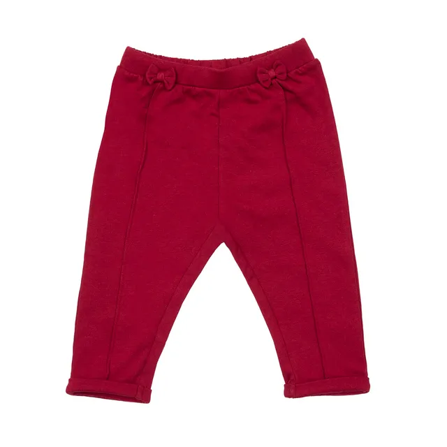 Mawi pant felpa con fiocchi pantaloni bordeaux vita elastica