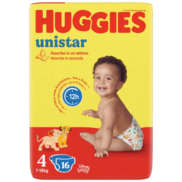 Huggies Unistar pannolini maxi taglia 4 16pz notte