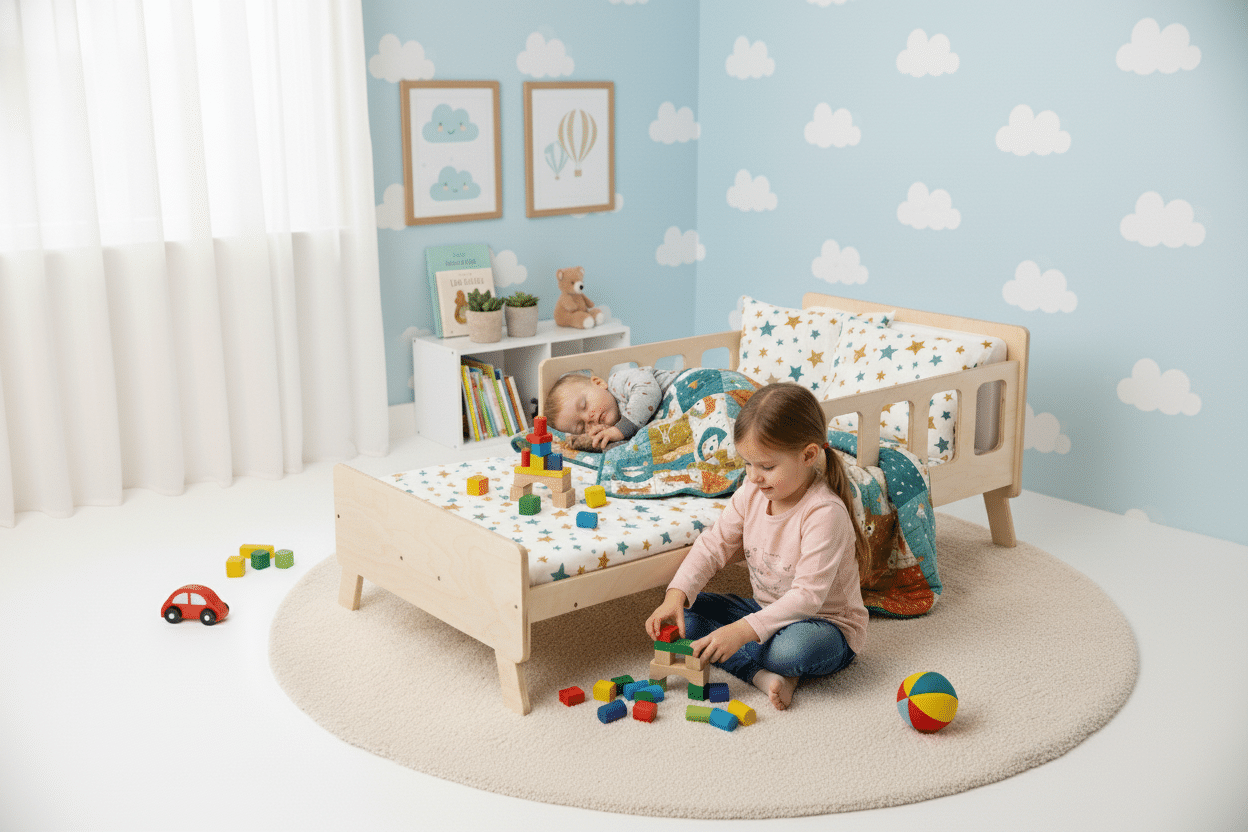 The Dida Crescente Lettino Montessori Legno Materasso