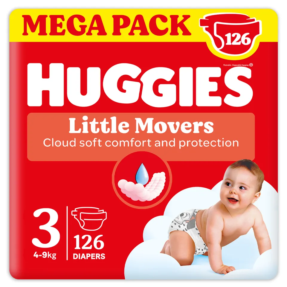 Huggies Little Movers tg 3 pannolini 126 pezzi 4-9 kg