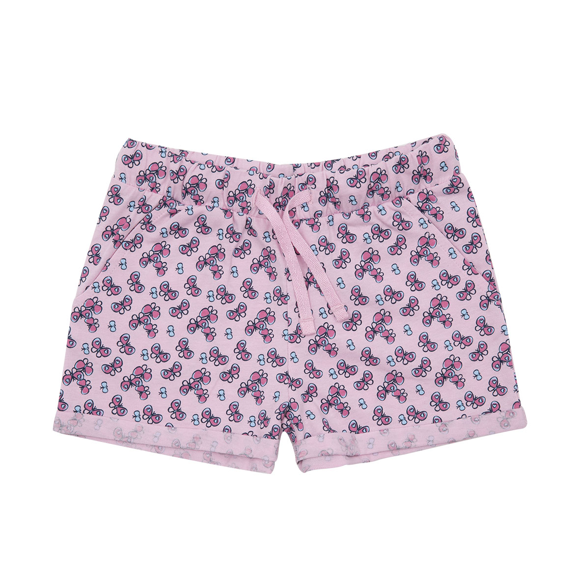Shorts bimba rosa stampa farfalline elastico