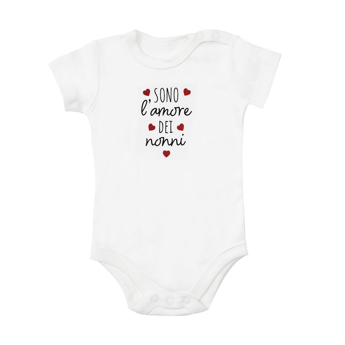 Body Mezza Manica Interlock Bianco Unisex Cotone Neonato