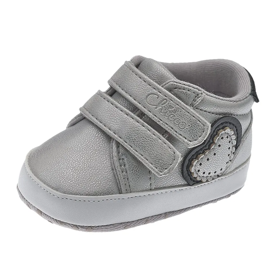 Chicco Novella polacchino doppio velcro cuore argento