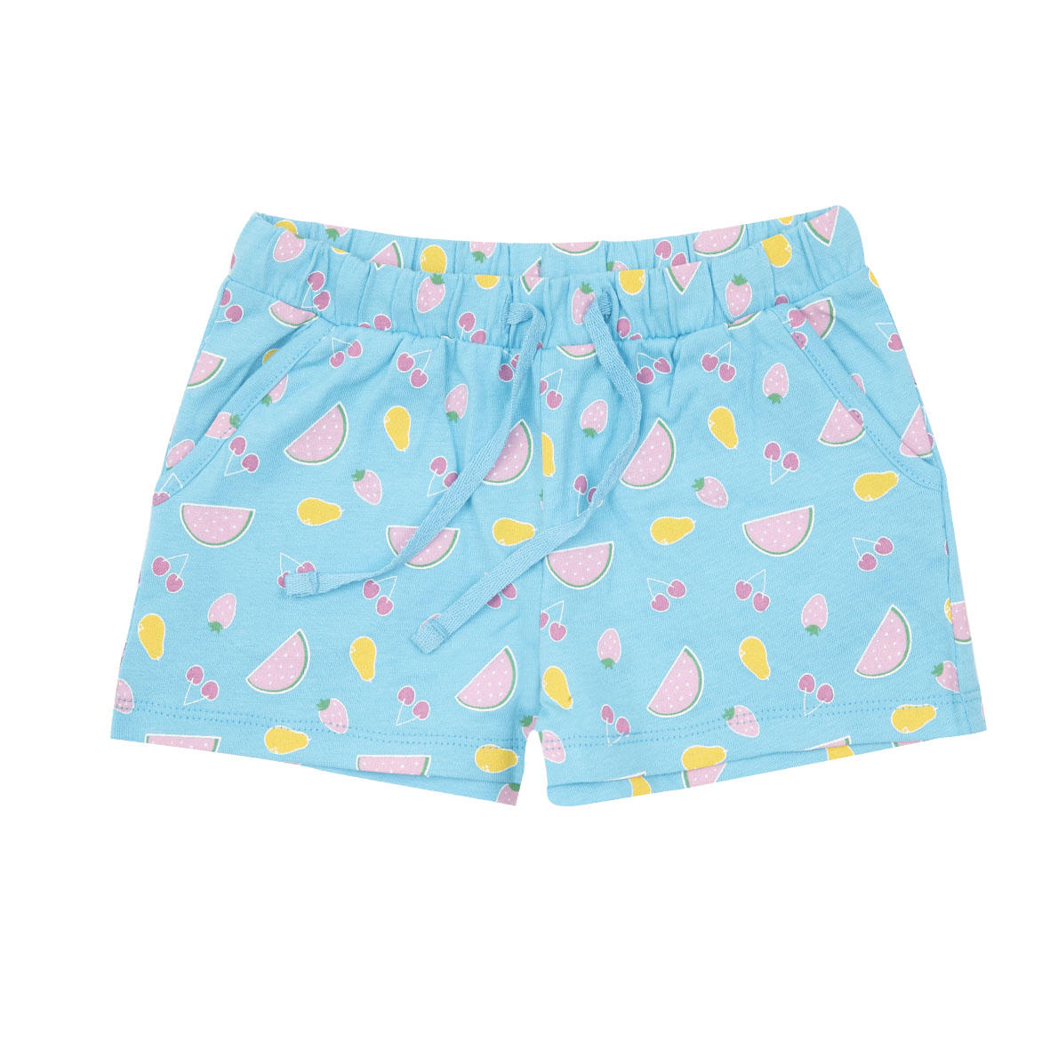 Shorts Jersey Bimba Azzurri Stampa Frutta elastico