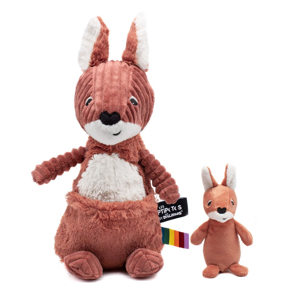 Les Déglingos Ptipotos Allezou peluche canguro terracotta
