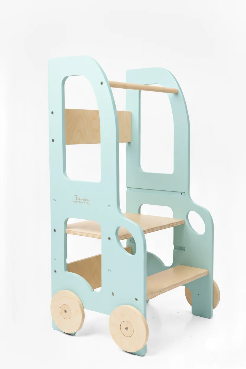 The Dida Montessori Torre Apprendimento Turchese altezza regolabile