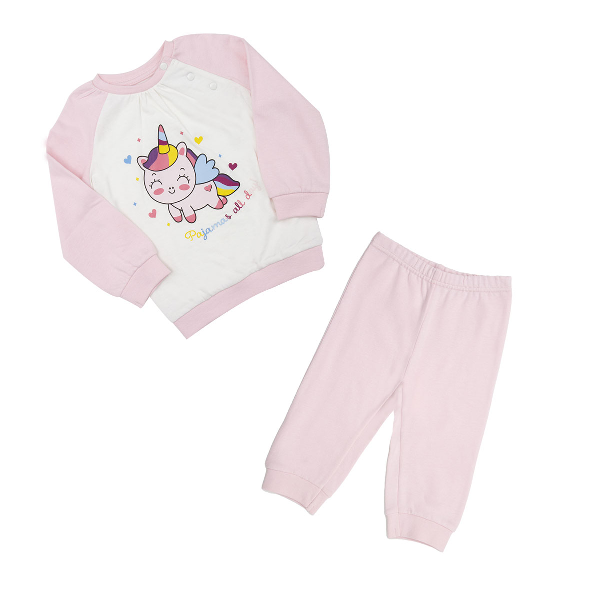 Mawi pigiama felpa bimba unicorno 2 pezzi