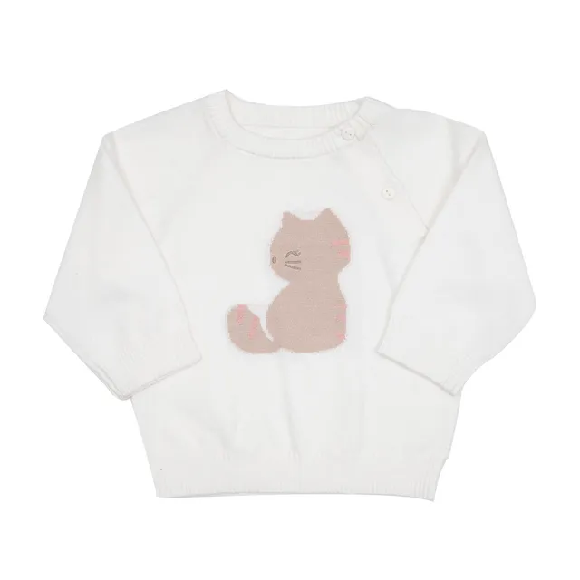 Toys Center Baby Tricot Bimba maglia panna gattino