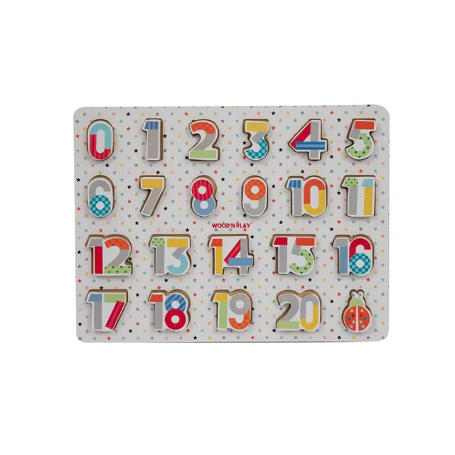 Wood'n'Play puzzle legno lettere e numeri assortito